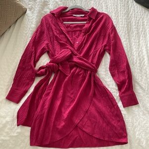 Zara fuchsia wrap dress